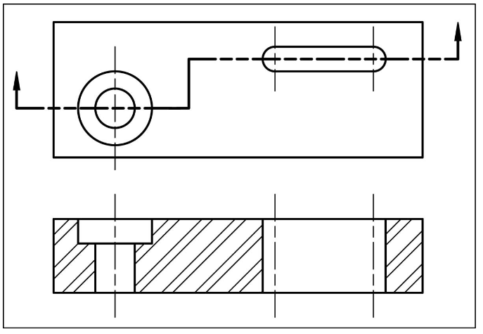 <p>bending cutting plane to show features on diferent planes</p>