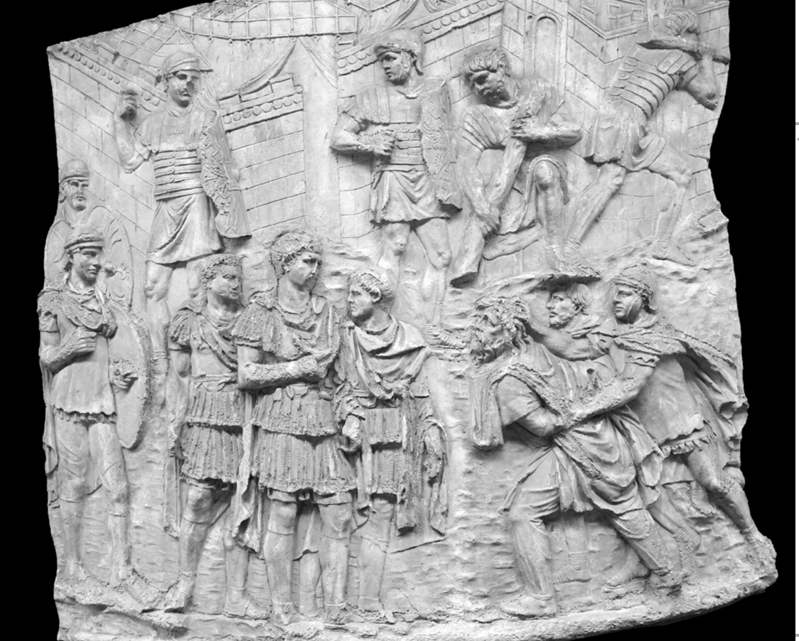 <p><span><span>Dacian prisoner brought before Trajan, Trajan’s Column [Scene 18]</span></span></p>