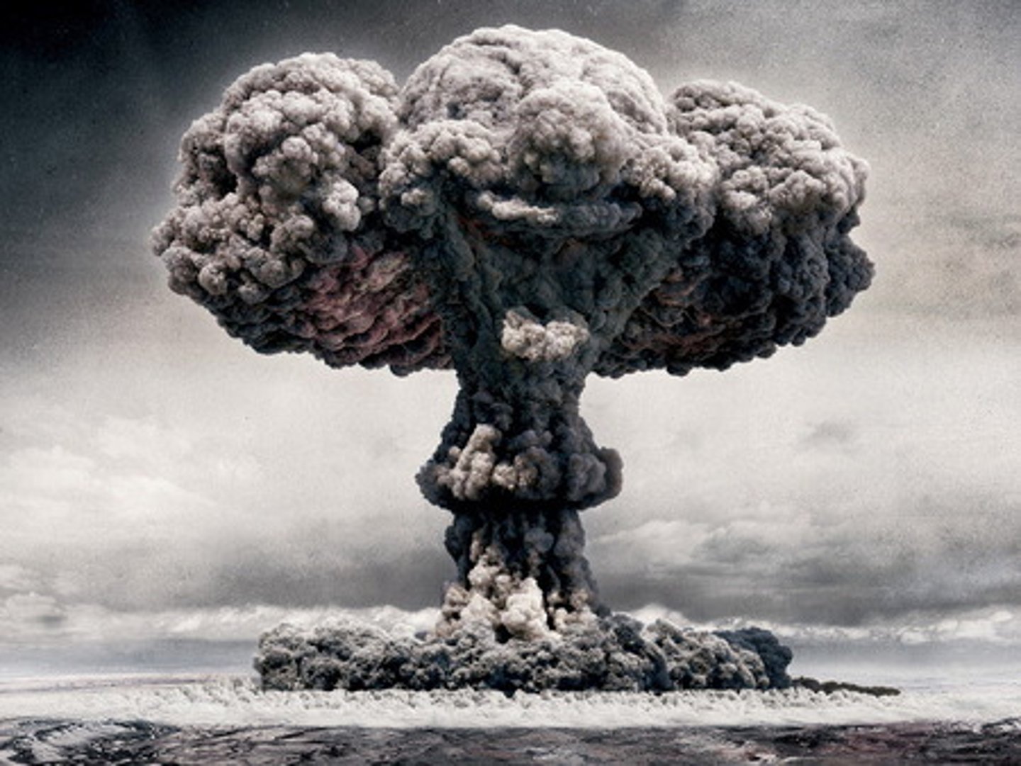 <p>Mutually Assured Destruction: the idea that the superpowers had so many nuclear weapons that they would completely destroy each other in a war</p>