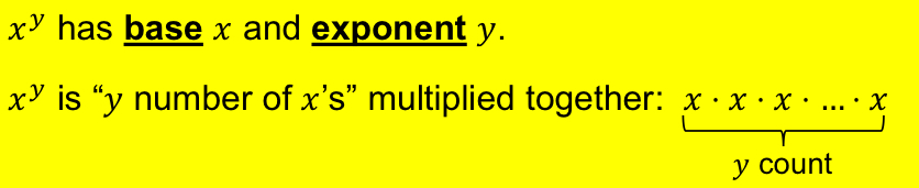<p>Denote repeated multiplication</p><p></p>