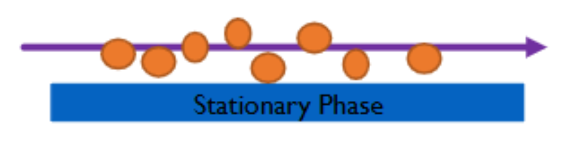 <ul><li><p><span>Physical separation technique that separates solutes dissolved in a common solvent</span></p></li><li><p><span>Particles in the mobile phase with <strong>higher affinity</strong> for the stationary phase <strong>migrate slower</strong> than those with a <strong>lower affinity (migrate faster)<br></strong></span></p><ul><li><p>A Mobile and Stationary Phase <br></p></li></ul></li></ul><p></p>