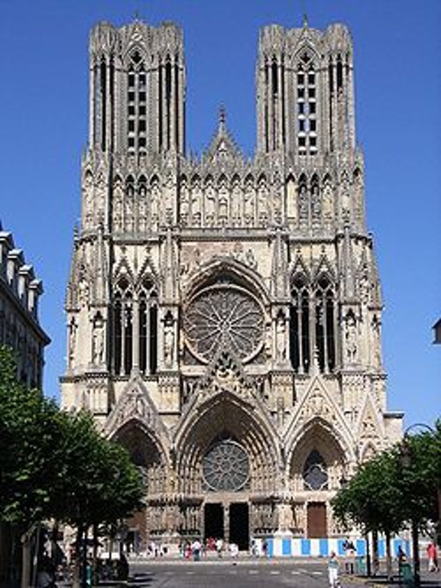 <p>Architecture of the twelfth-century Europe, featuring stained-glass windows, flying buttresses, tall spires, and pointed arches</p>