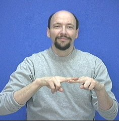 <p>both hands u hand shape. one hand taps the nose then moves down to the other hand</p>