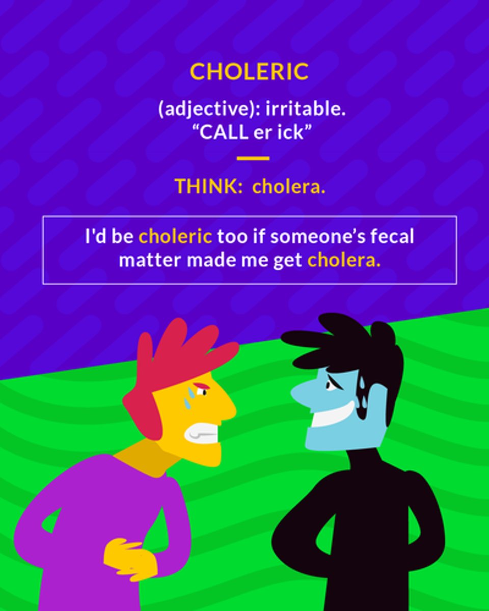 <p>(adj.) bad-tempered or irritable</p><p>(adj.) irritable</p>