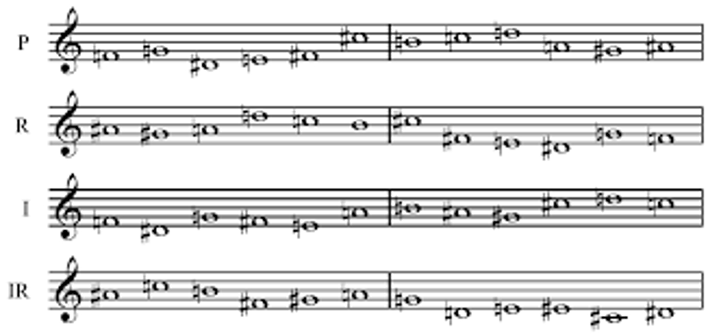 <p>phrase is played backwards to create contrast</p>