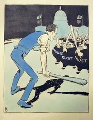 The banks, trusts, and tariffs that Wilson pledged to topple were collectively known as this