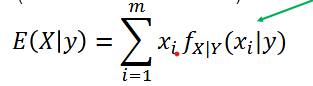 <p>The conditional expectation operator is one that calculates the expected value of one random variable, while holding the other fixed at some particular value.</p>