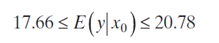 <p>Interpret this Confidence Interval estimation of the mean response</p>