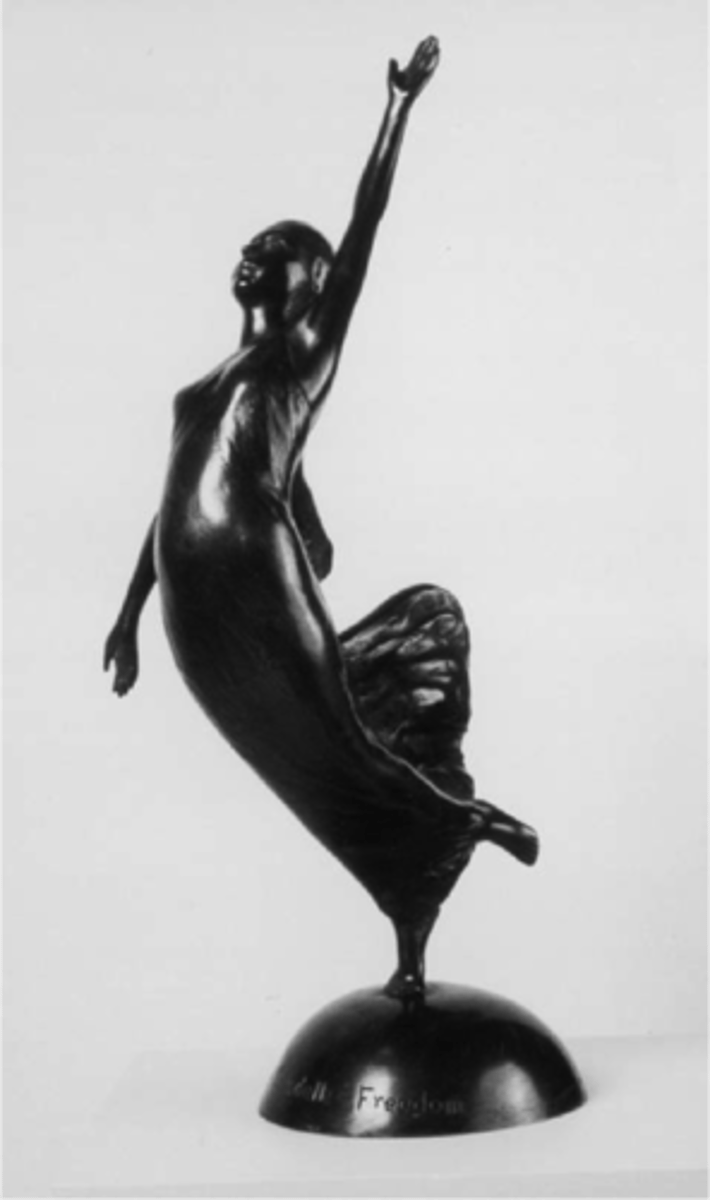 <p>Harlem Renaissance</p><p>Sculpture</p><p>She is an educator in Harlem</p><p>Citadelle is a reference to the Haitian revolution</p><p>Seen as a liberation</p><p>She is supposed to be a symbol of freedom</p><p>She is balanced, which with bronze is hard</p><p>Supposed to be a reaction to European sculpting</p>