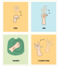 <ul><li><p><span>Unaided&nbsp;</span></p></li><li><p><span>Sign language</span></p></li><li><p><span>When they can understand a system as there is a system in sign language&nbsp;</span></p></li><li><p><span>Can the patient actually understand those symbols?&nbsp;</span></p><ul><li><p><span>You can’t expect that from patients with cerebral palsy, etc.</span></p></li></ul></li><li><p><span>Fine motor skills are necessary for the symbol execution</span></p></li><li><p><span>Some people consider sign language as AAC and some don’t</span></p></li></ul><p></p>