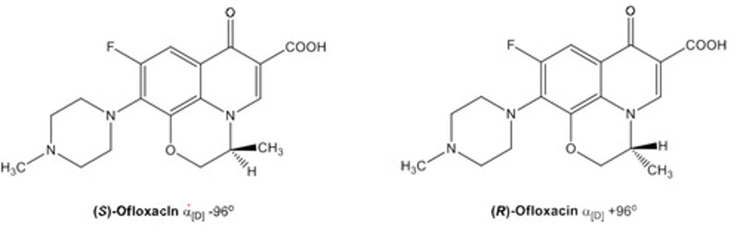 <p>Enantiomers rotate PPL in opposite directions by equal amounts. <br> - Use '+' for clockwise (d)<br> - Use '-' for anticlockwise (l)</p>