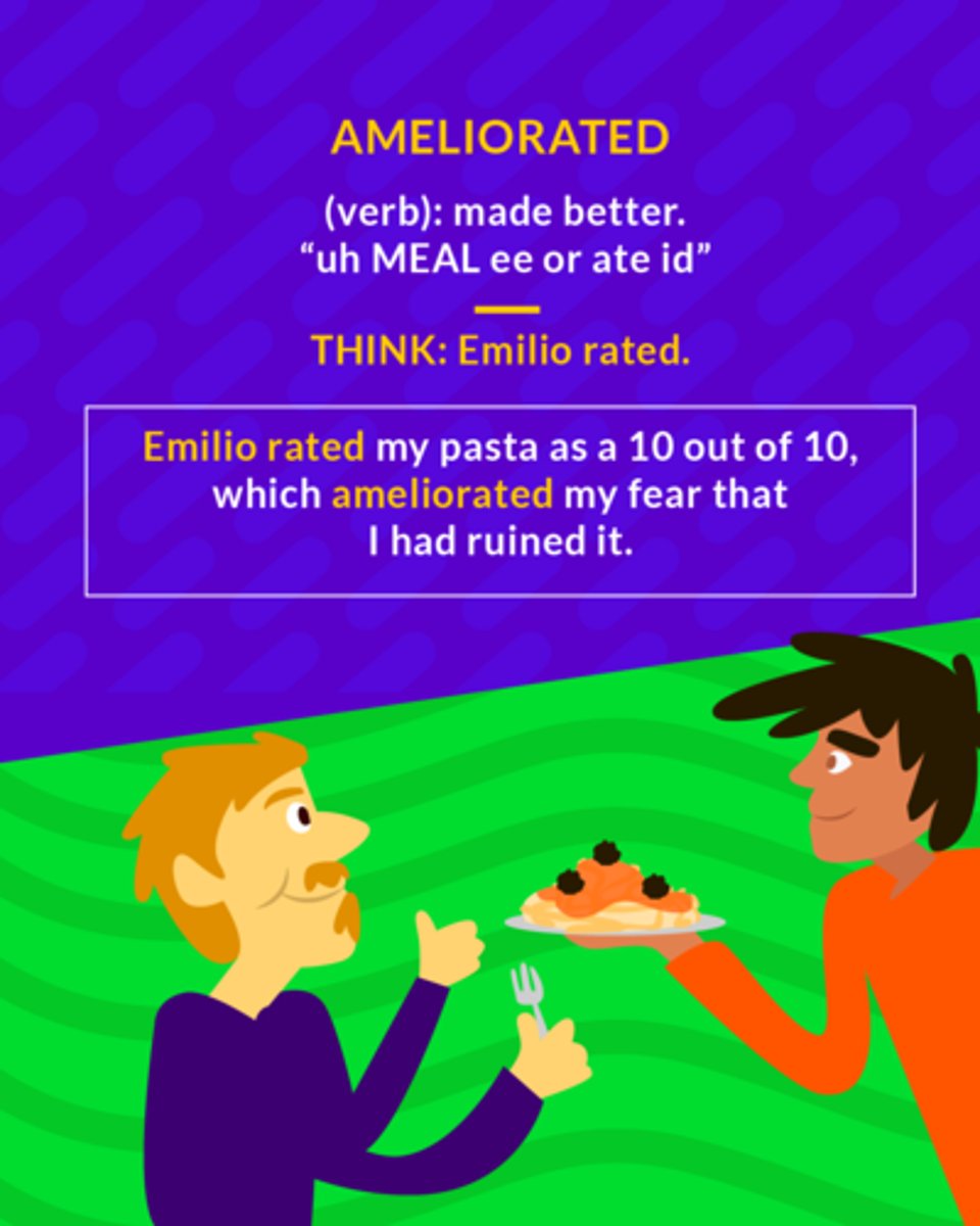 <p>(v.) make better</p>