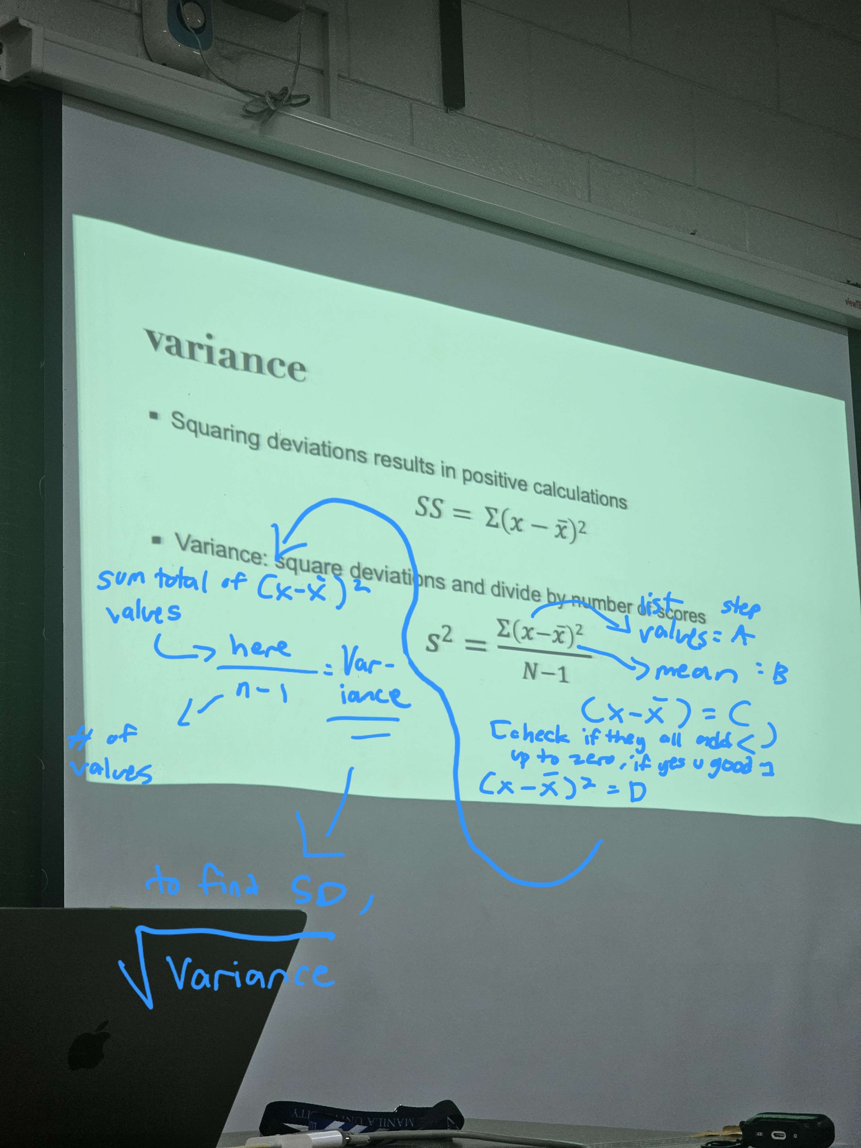 <ul><li><p>squaring deviations results in positive calculations</p></li><li><p>just… just look at the image man</p></li></ul><p></p>