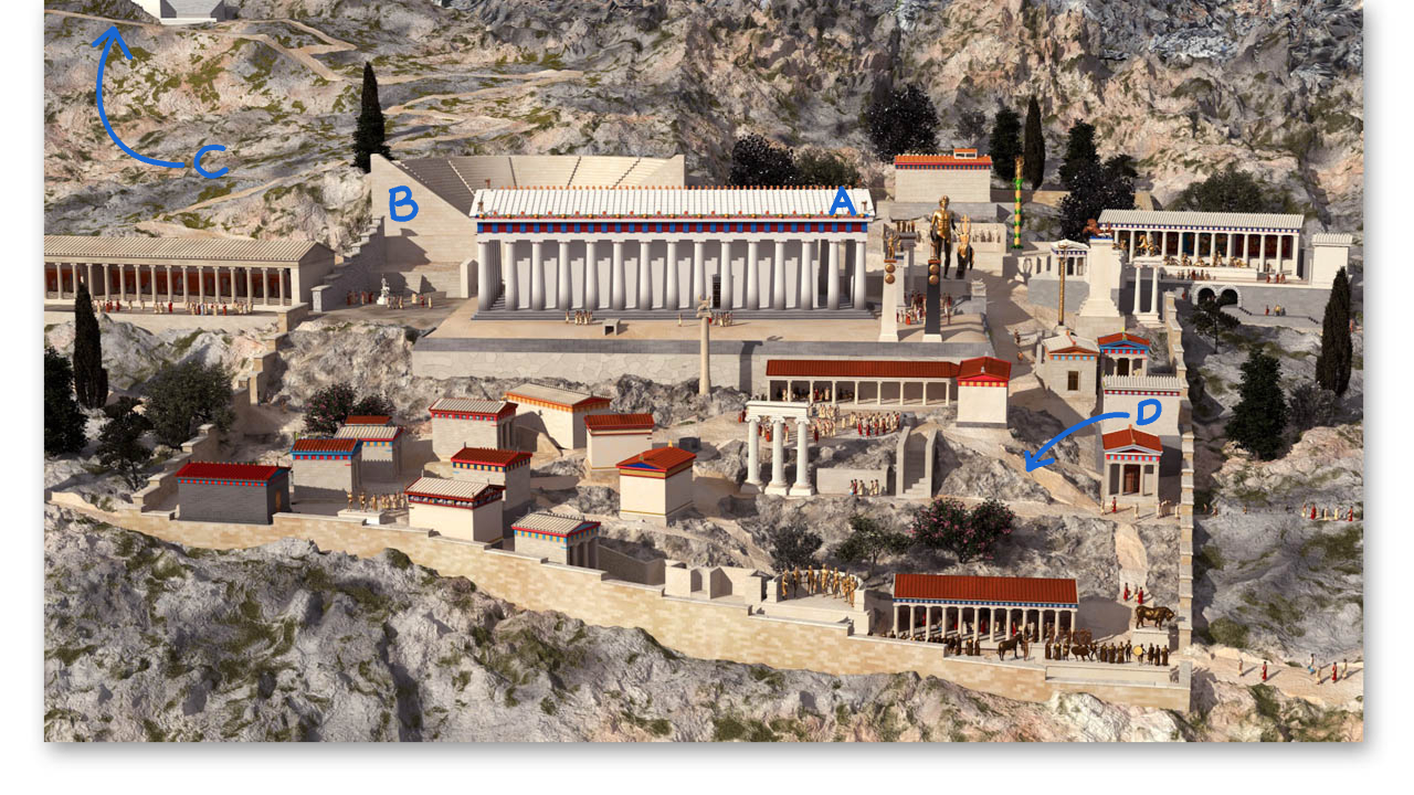 <p>Label the Delphi Sanctuary of Apollo.</p>