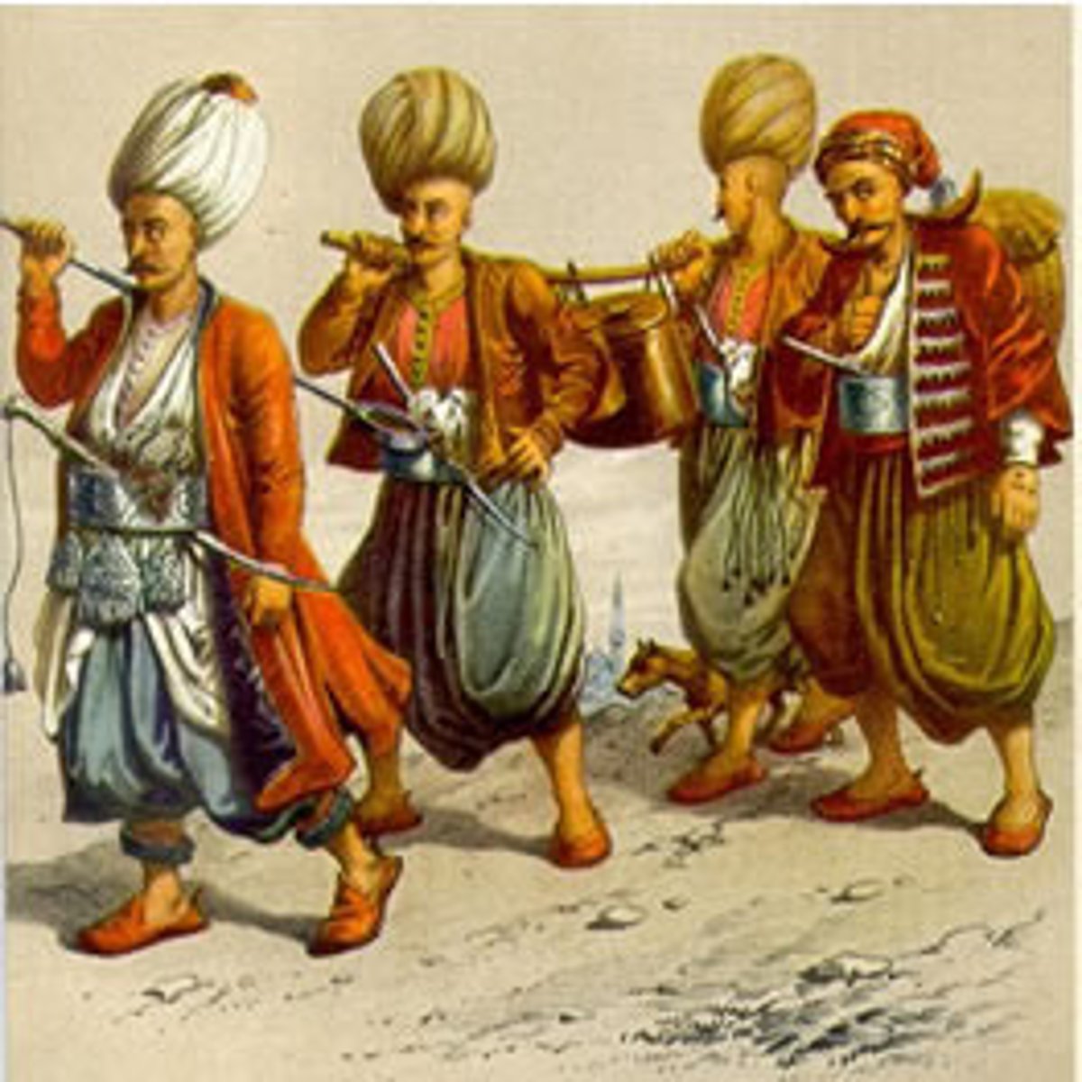 <p>-This was similar to the "Devshirme" process in the Ottoman Empire</p><p>-The Safavids would conquer people that were non-Muslim</p><p>-Many of the young boys and men would be made into enslaved persons [slaves] for the empire. These enslaved persons [slaves] would then be turned into full-time soldiers or bureaucrats (people trained to run the government)</p><p>-Shah Abbas used this system to great effect and the __________________ were trained with gunpowder and became his most effective soldiers, helping him to defeat the Ottomans and the Portuguese in battle</p><p>-They became more important than the Qizilbash in the army</p><p>-Even though they were slave soldiers, they became a powerful group and they could become "king-makers," meaning that if you got them on your side, they could help you seize power</p>