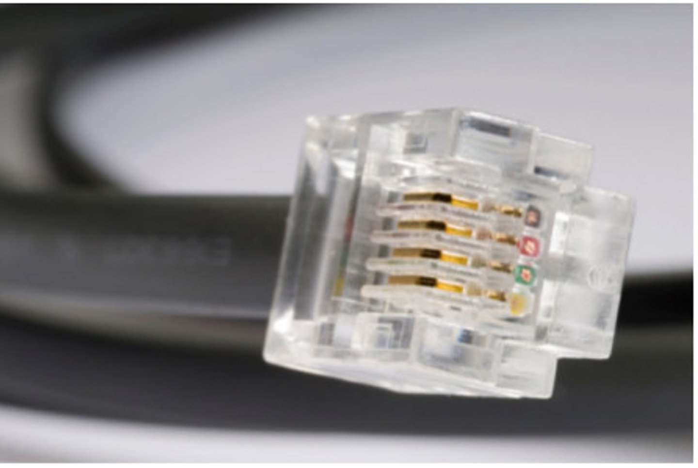 <p>• 6 position, 2 conductor (6P2C)</p><p>- Some cables will wire additional conductors</p><p>• Telephone or DSL connection</p>