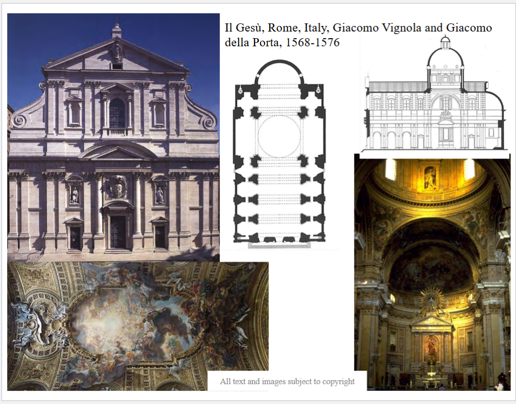 <p><span style="color: #000000">1 - Who built the Church of Il Gesù in Rome (patron and organization)?</span></p><p><span style="color: #000000">2 - How can we tell, just by looking at the façade?</span></p><p><span style="color: #000000">3 - What are some of the characteristics of the façade and the interior that belong to the Baroque style?</span></p>