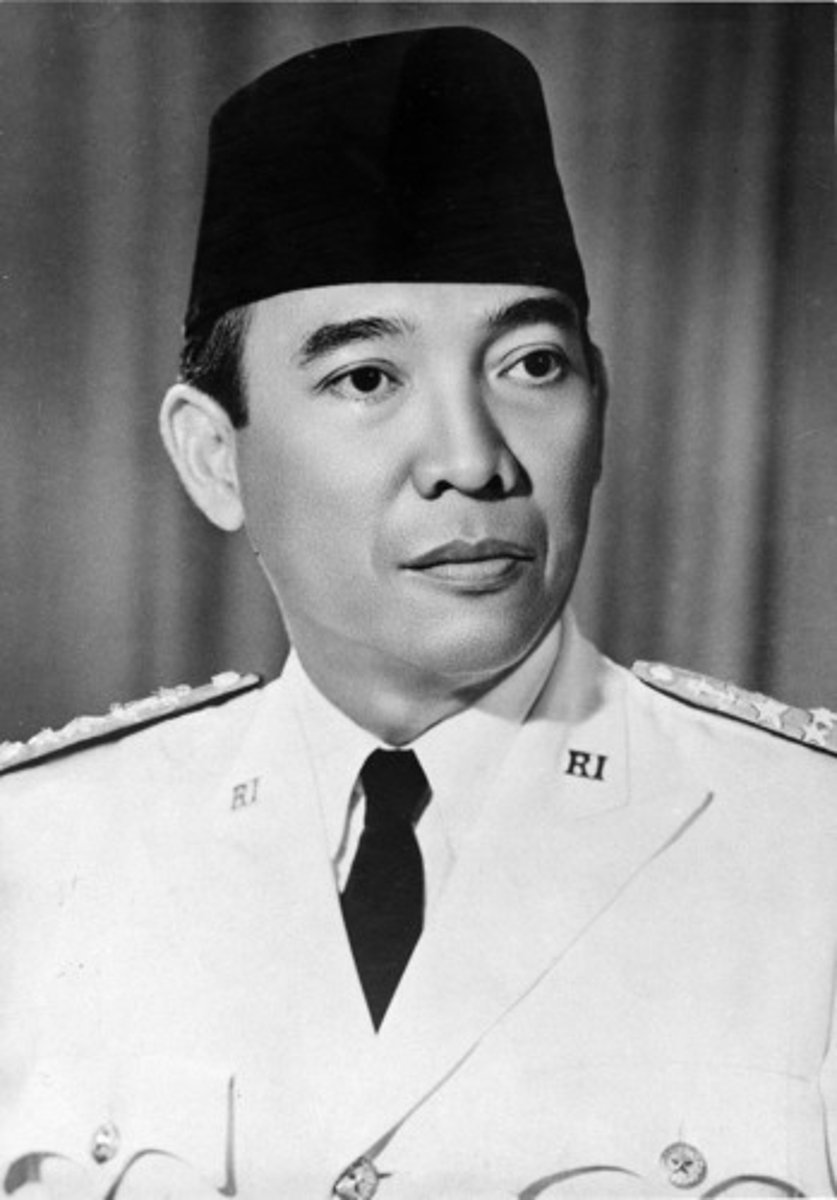 <p>was an Indonesian politician who was the first president of Indonesia, serving from 1945 to 1967; he was also a prominent leader of the Non-Aligned Movement during the Cold War; He was a prominent leader of Indonesia's nationalist movement during the Dutch colonial period; the early 1960s saw Sukarno veering Indonesia to the left by providing support and protection to the Communist Party of Indonesia (PKI) to the irritation of the military and Islamists. He also embarked on a series of aggressive foreign policies under the rubric of anti-imperialism, with aid from the Soviet Union and China</p>