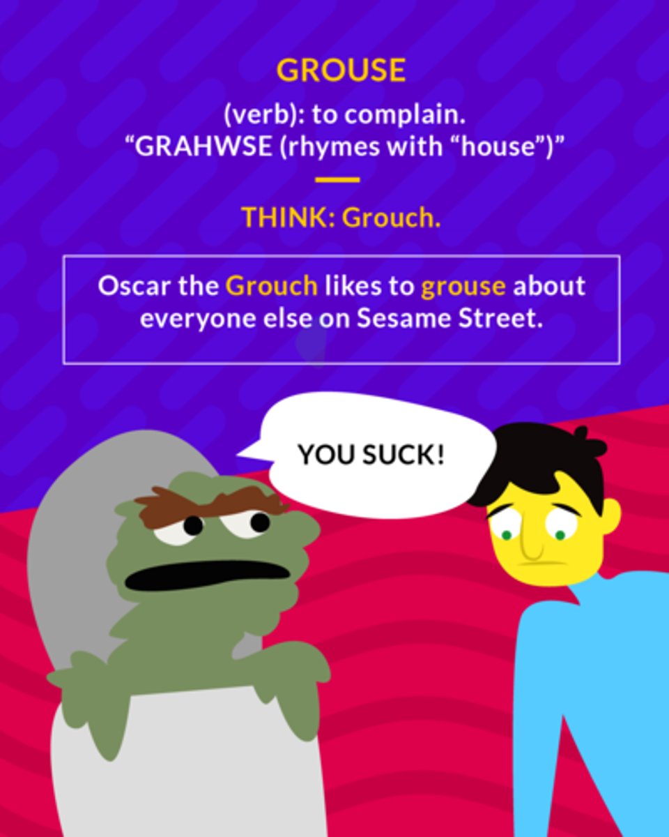 <p>(verb) to complain</p>