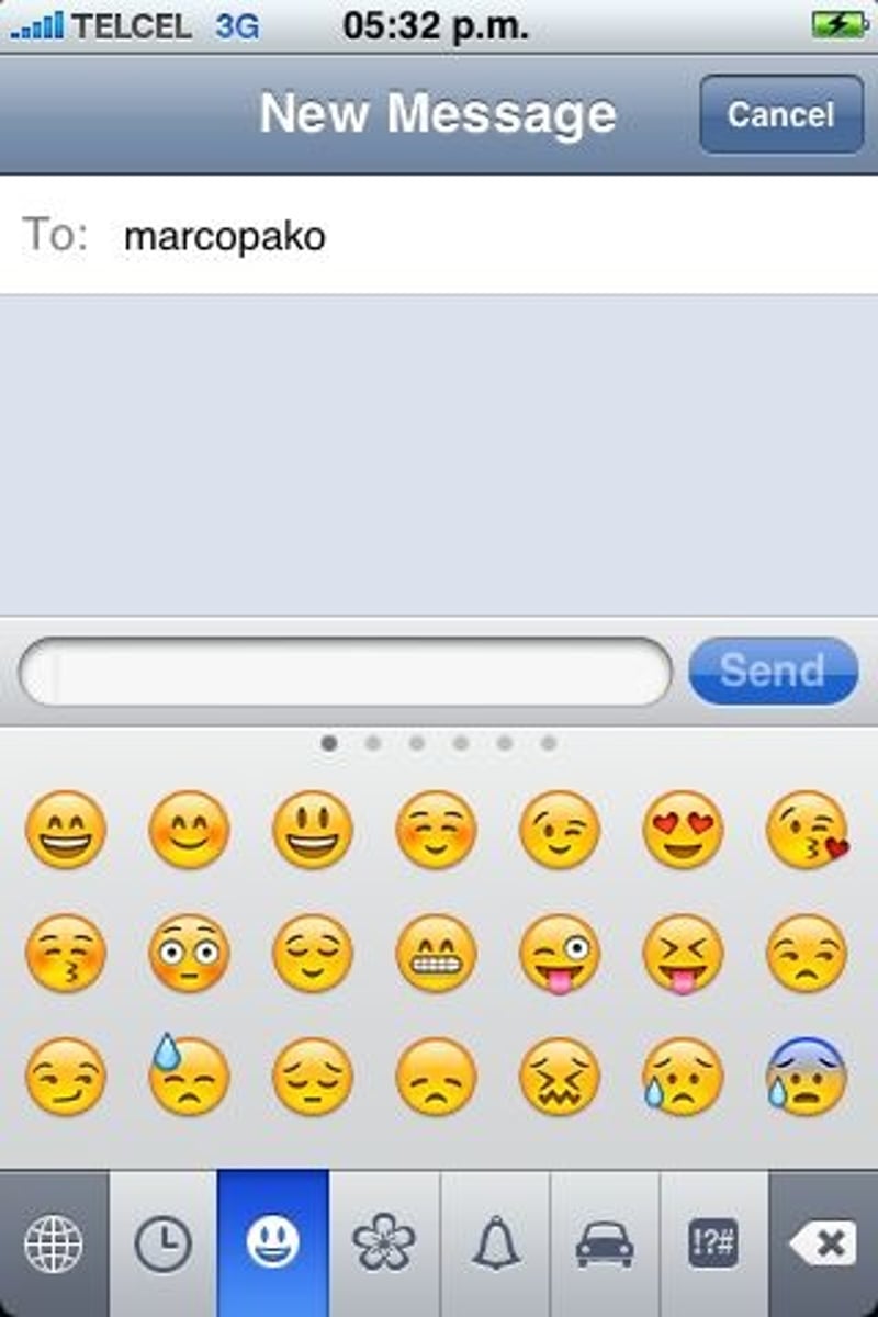 <p>A simple face or image, sometimes animated, that expresses an emotion.</p>