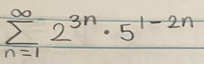 <p>Determine if the series is convergent or divergent. If the series converges, find its sum (if it’s a geometric or telescoping series)</p>