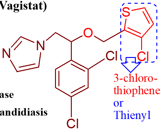 <p>important points of this molecule (ticonazole);</p>