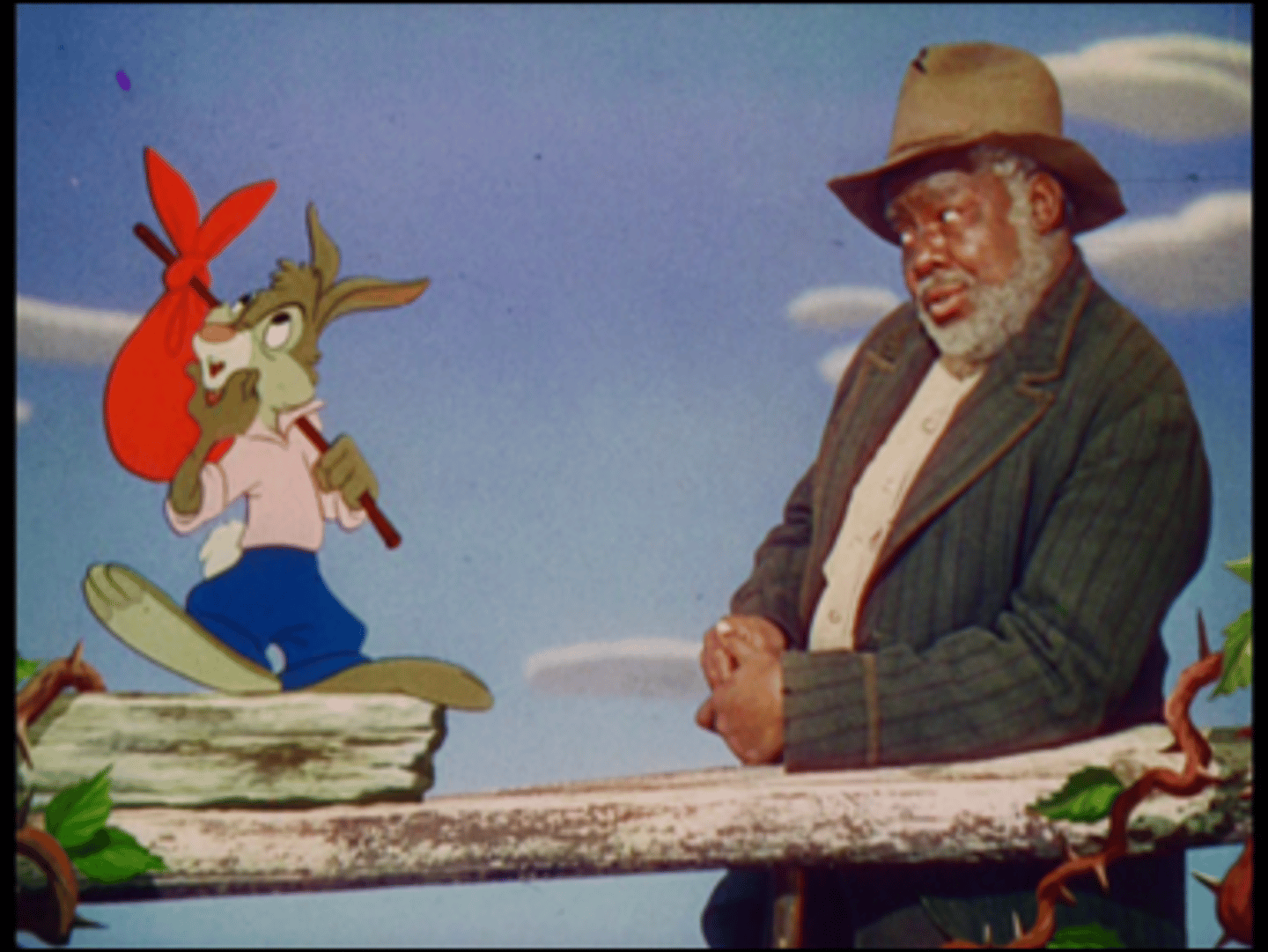 <p>-based on Joel Chandler Harris' Uncle Remus stories.</p><p>-The film's live-action sections, presenting a cheerful depiction of race relations in the Reconstruction-era South, remains controversial</p><p>-Briar Rabbit, Briar Fox, and Briar Bear</p>