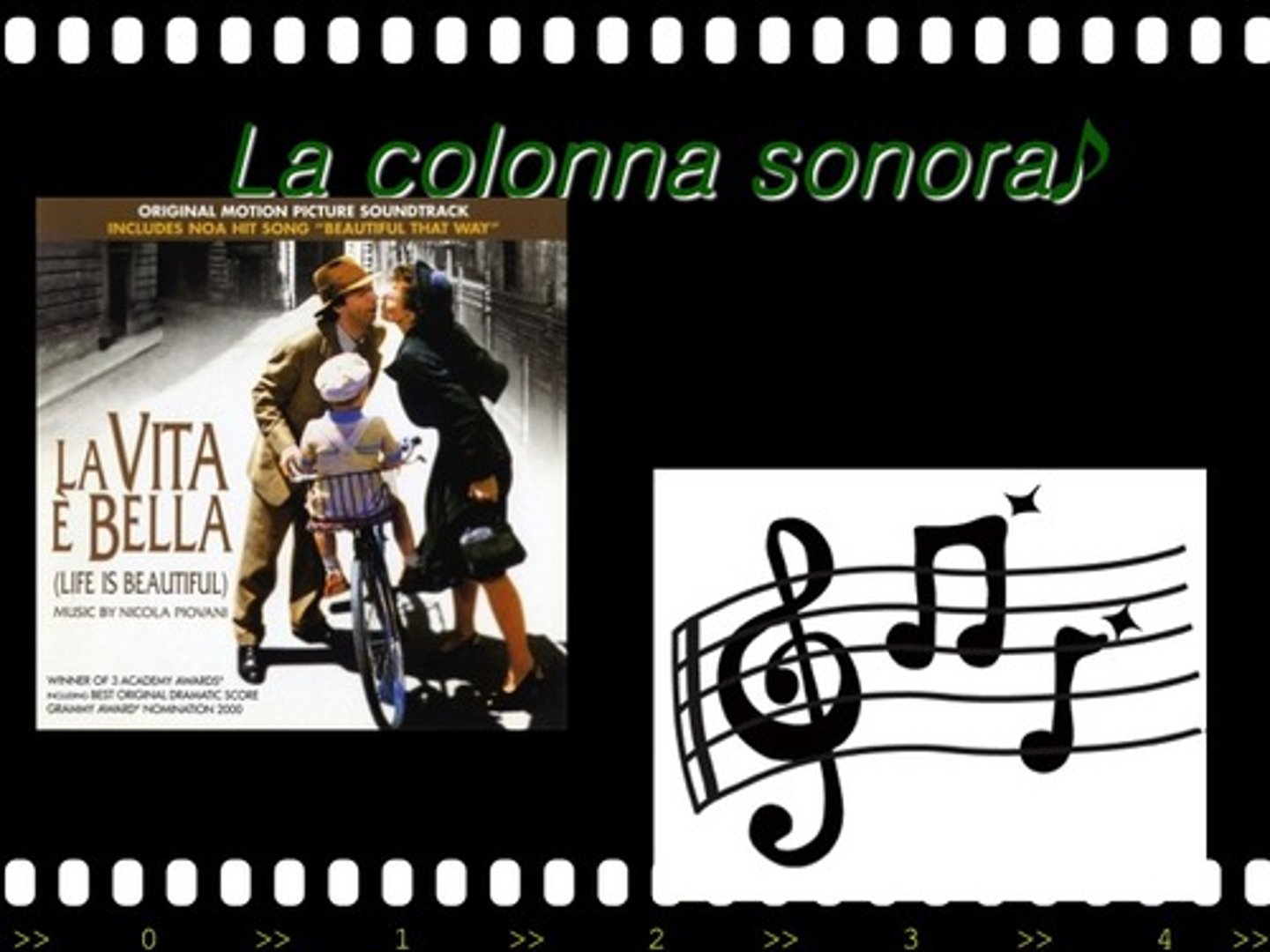 <p>the music of a film</p>