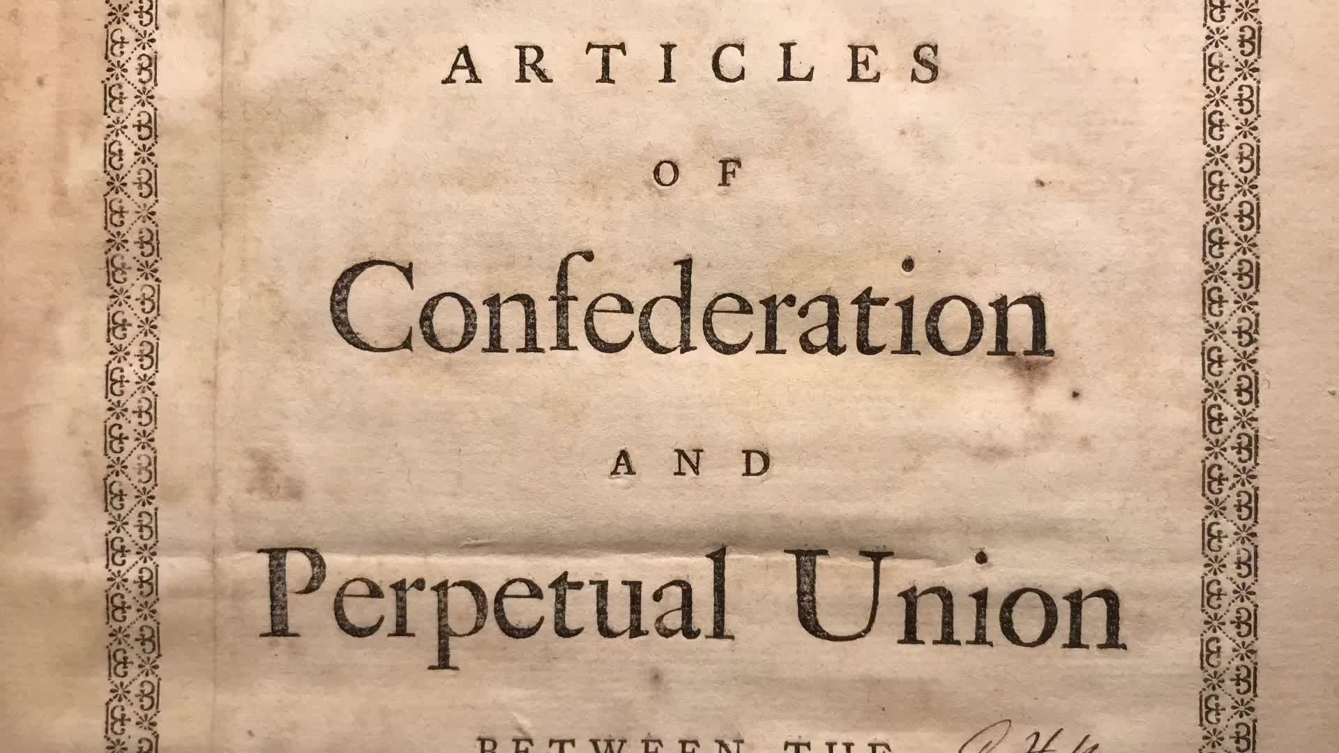 <p>The first plan for government in the United States. Set up a loose union of states with equal powers and a weak national government. </p>