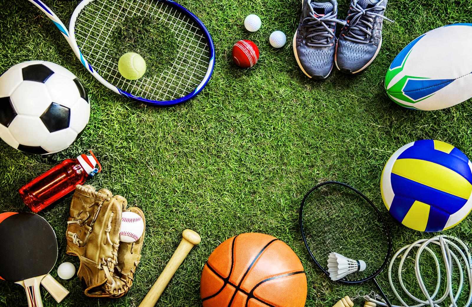 <p>equipment or clothing used for athletic activities, enhancing performance and enjoyment. </p>