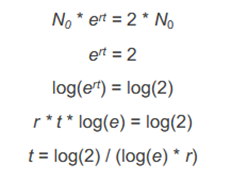 <p><span style="font-family: &quot;Calibri&quot;, sans-serif">Zeit für Verdopplung nur abhängig von r, unabhängig von N<sub>0</sub></span></p>