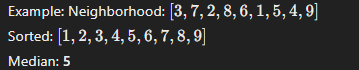 <p>replaces the center pixel w the <strong>median value</strong> of the sorted neighborhood</p>