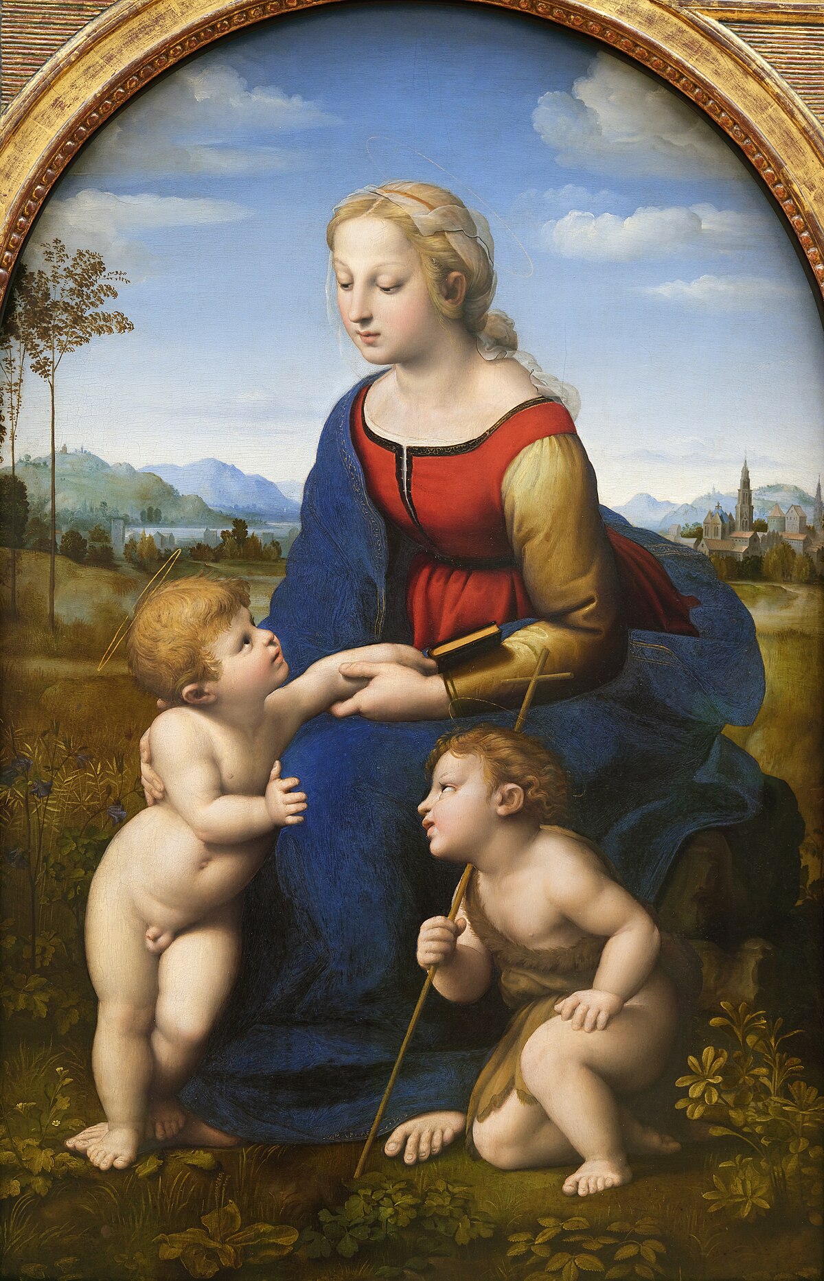 <p>Where did Raphael sign and date in this painting?</p>