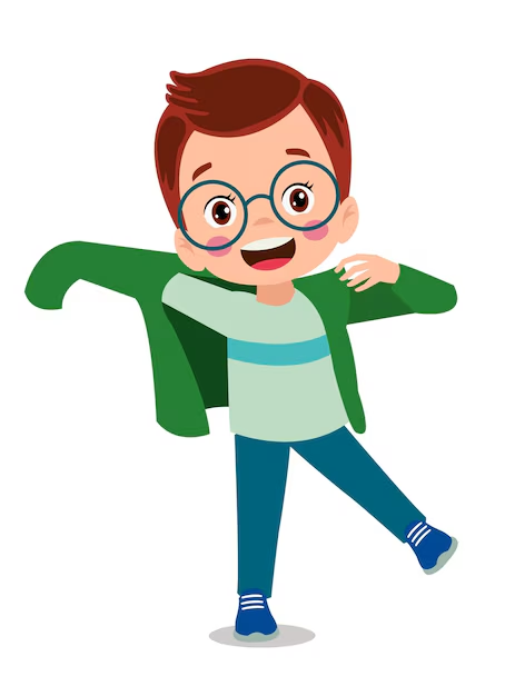 <p>[Verb] Have clothing on one's body. [穿]</p>