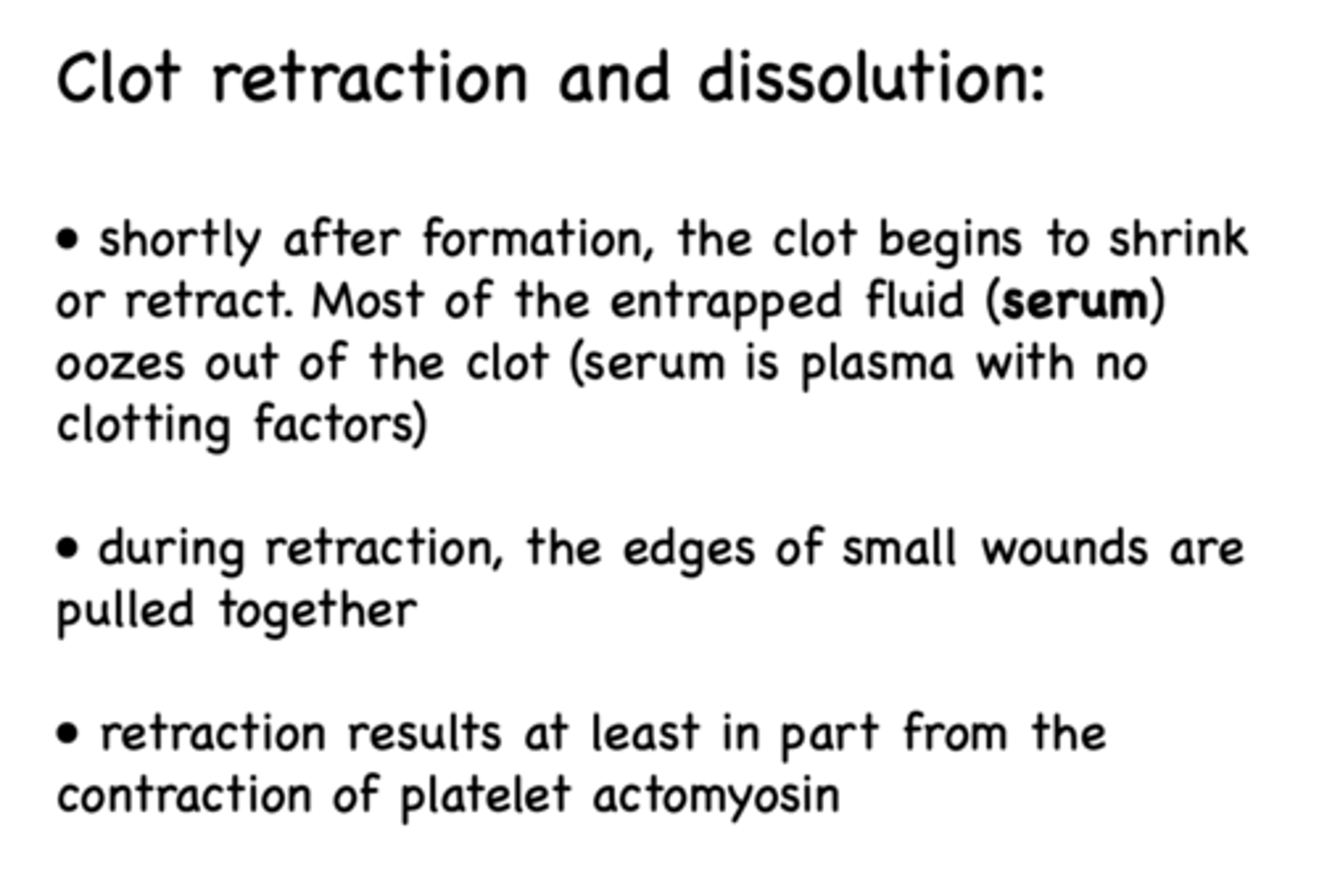 <p>Contraction of platelet actomyosin</p>