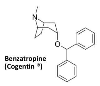 <ul><li><p><span>Adjunct therapy</span></p></li><li><p><span>Muscarinic antagonist</span></p></li><li><p><span>(relaxes muscles to avoid spasm)</span></p></li><li><p><span>Control extrapyramidal effects well so still used despite adverse effects</span></p></li></ul><p></p>