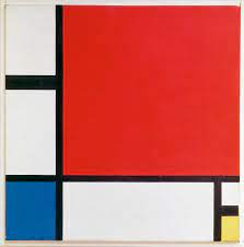 Piet Mondrian Composition with Red, Blue, and Yellow