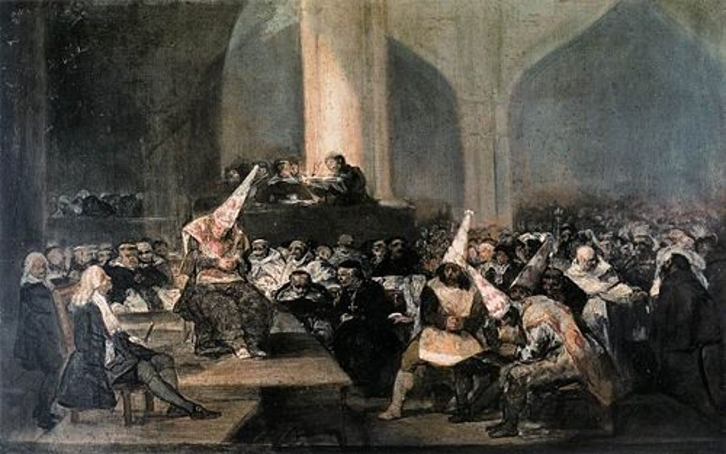 <p>under the rule of Ferdinand and Isabella, it worked with cruel efficiency to guarantee the orthodoxy of the Jewish converts to Chrisitianity; eventually expelled all professed Jews and Muslims from Spain; achieved the goal of absolute religious orthodoxy as a basic ingredient of the Spanish state</p>