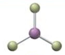 <p>3 bonding 0 lone, 120º</p>
