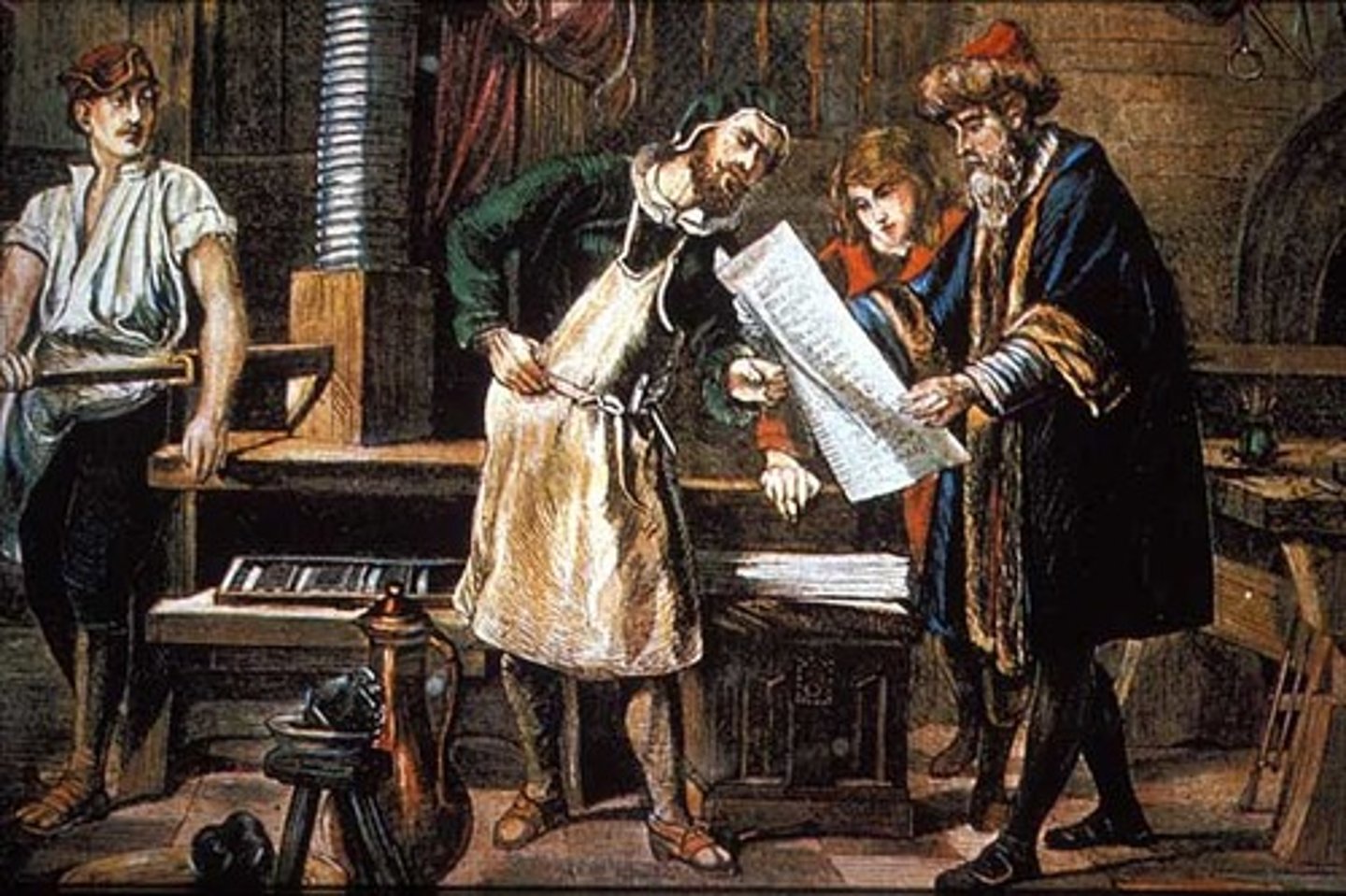 <p>German printer who was the first in Europe to print using movable type and the first to use a press (1400-1468)</p>