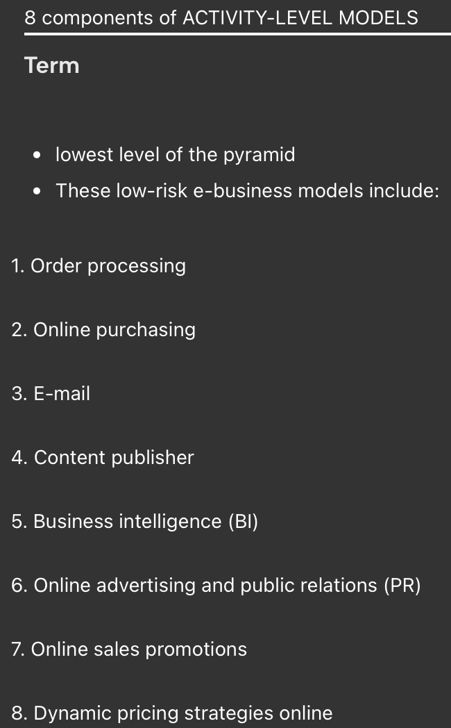 <p>ACTIVITY-LEVEL E-BUSINESS MODELS:</p><p>Online Purchasing</p>
