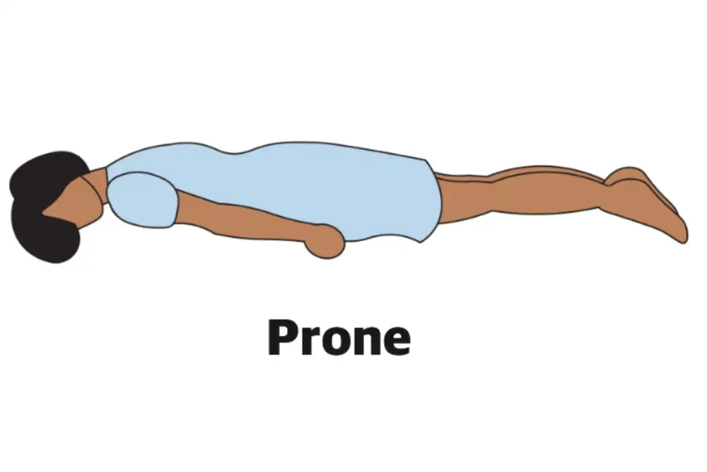 <p>Laying on your stomach</p>