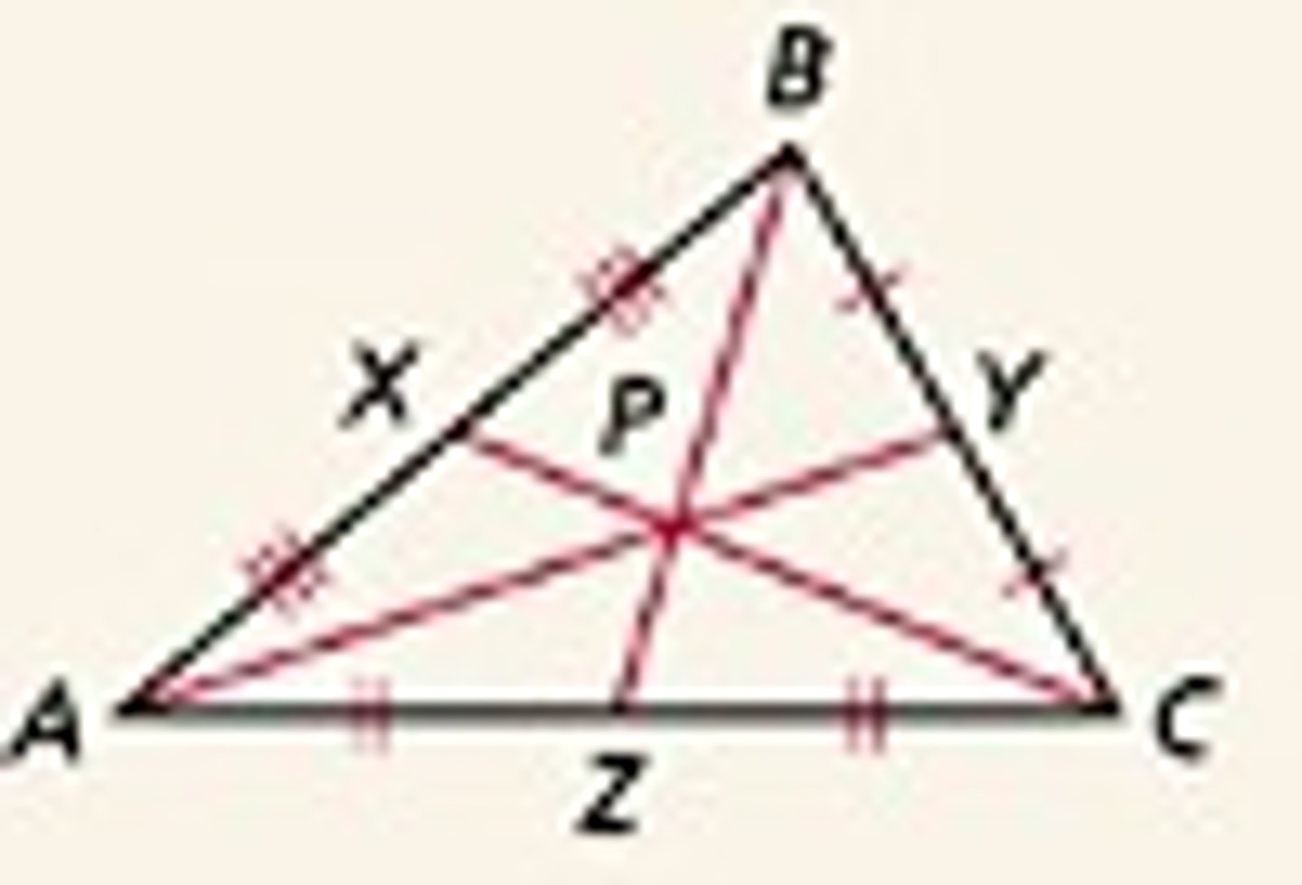 <p>The point where the 3 medians of a triangle meet.</p>