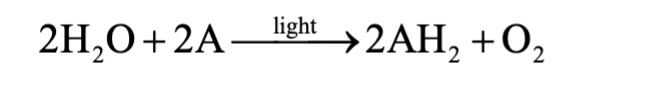 * Reaction: Look at picture
  * A is an artificial electron acceptor, or hill reagent
  * Leaf extracts containing chloroplasts perform the hill reaction