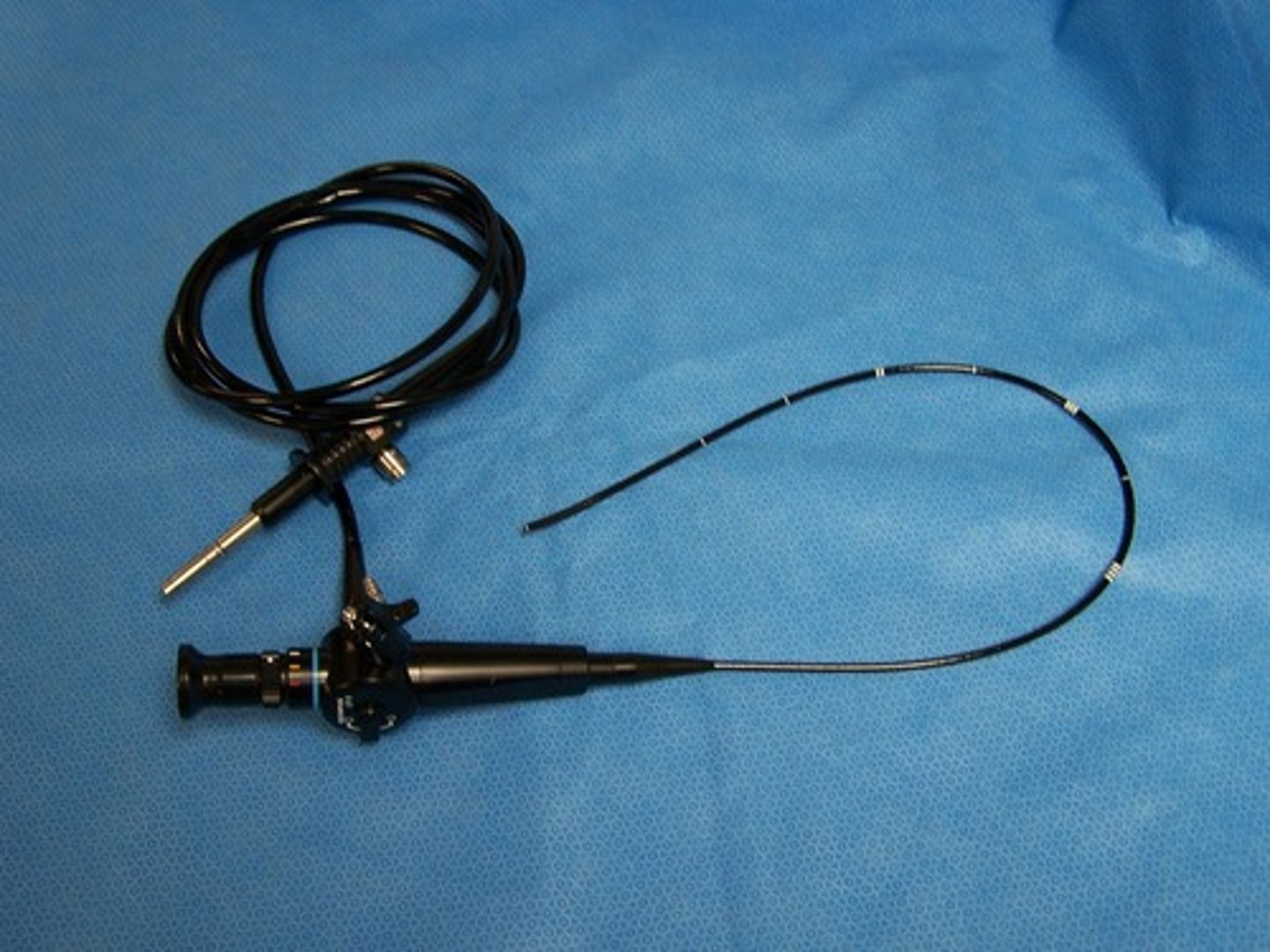 <p>examines the throat, larynx, trachea, and lower airways</p>