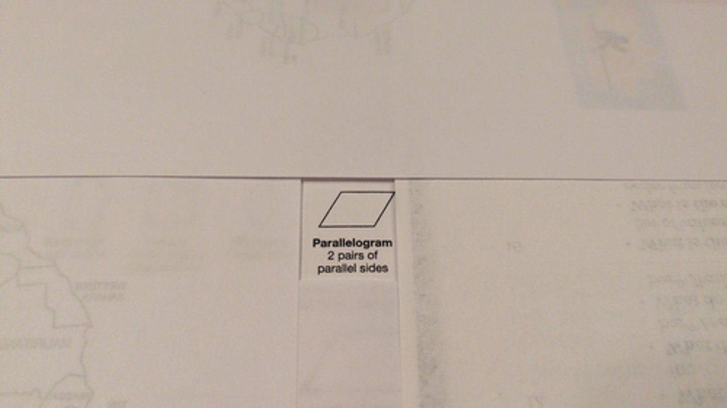 <p>A quadrilateral with two pairs of parallel sides</p>