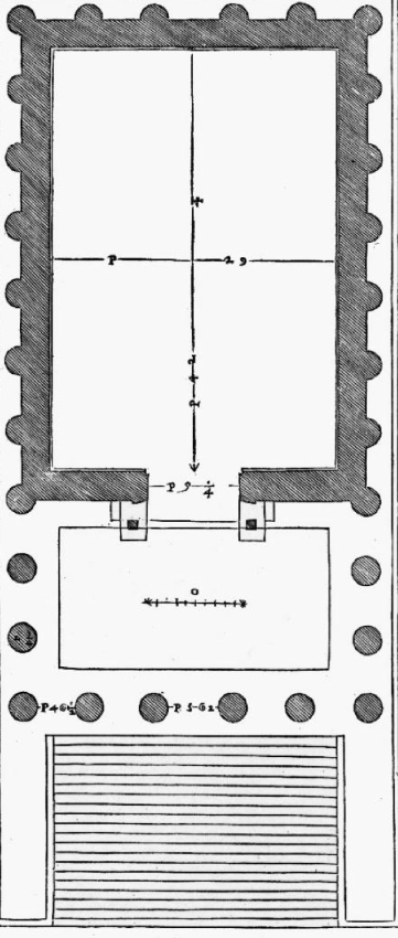 <p>Korinthischer Pseudoperipterostempel</p><p>6/11</p><p>Dreijochige Vorhalle, Peripterossäulen</p><p>als Halbsäulen direkt auf der Cellawand</p><p>(vgl. Zeustempel Agrigent, um 480)</p>