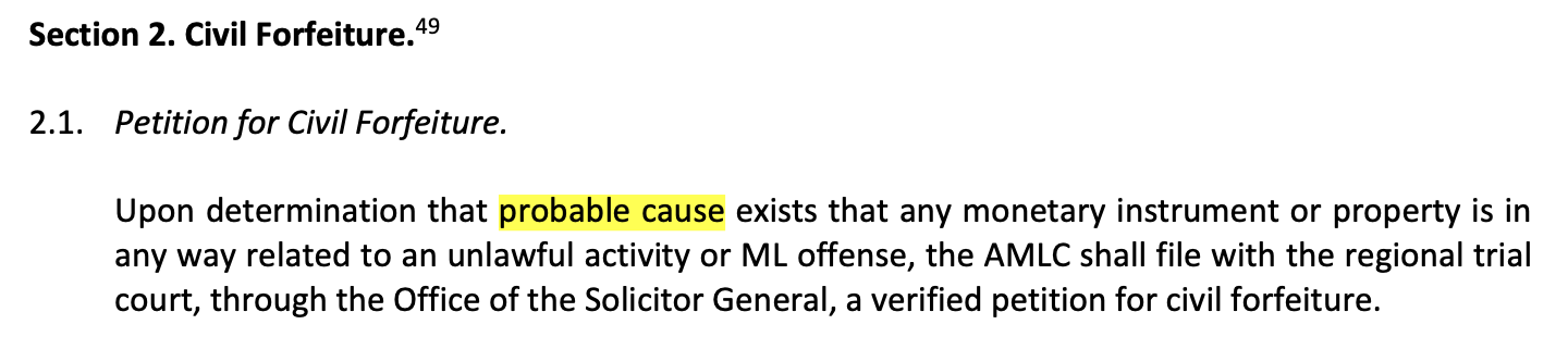 <p>a. Probable cause </p>