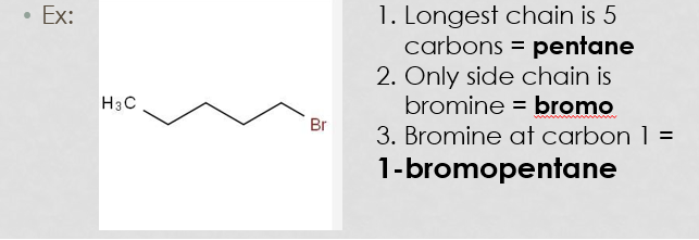 <p>R - X, where R= any hydrocarbon chain and x= halogen</p>