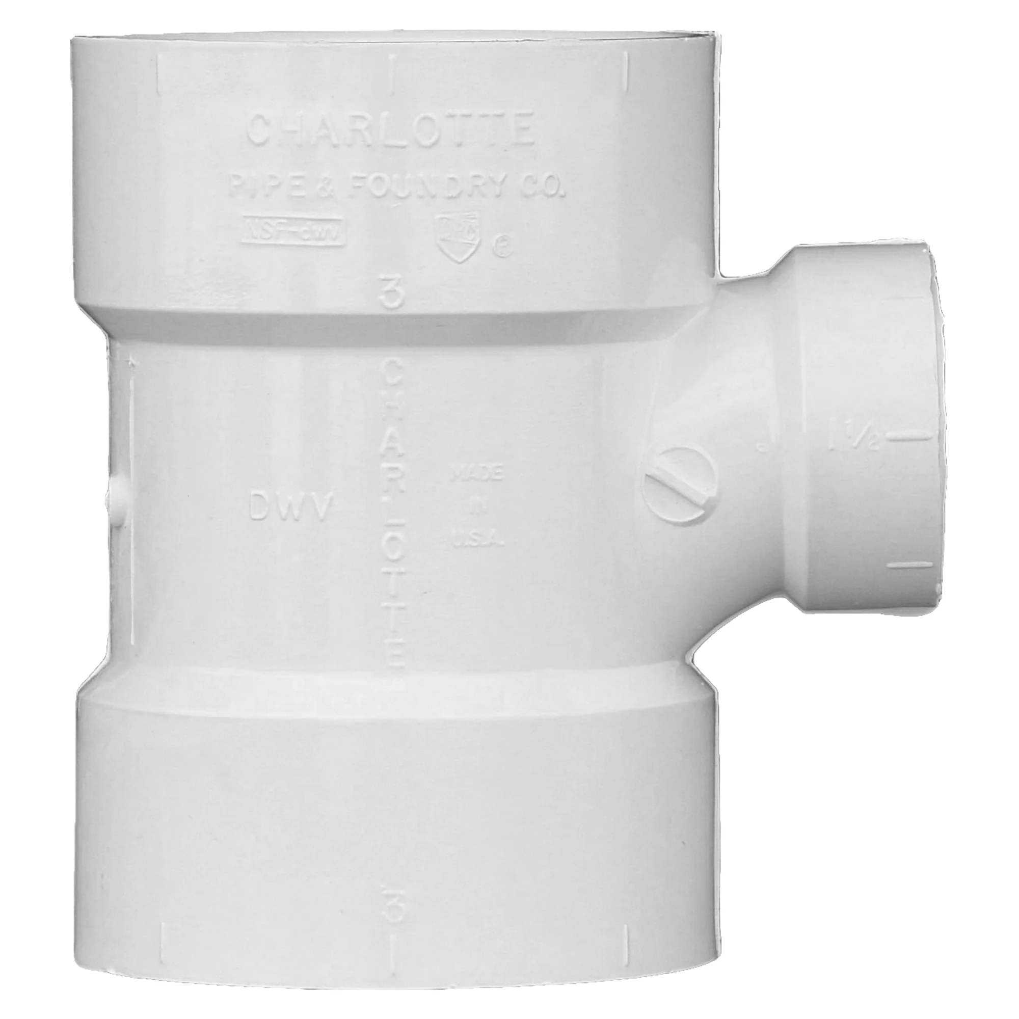 <p>PVC 3×3×1 ½ DWV SAN TEE RED HUB </p>